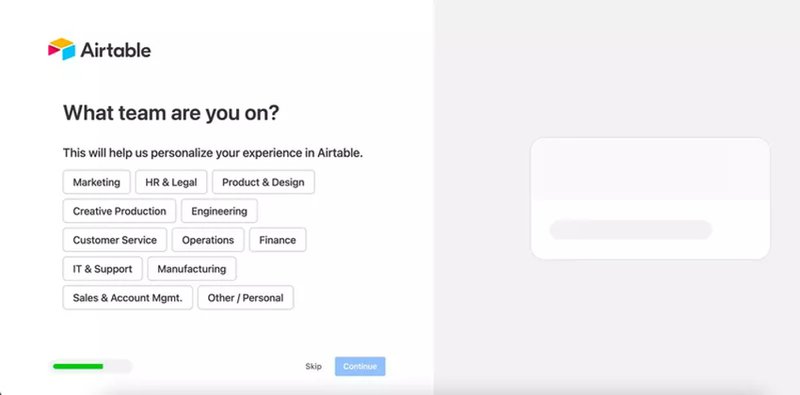 Airtable welcome survey