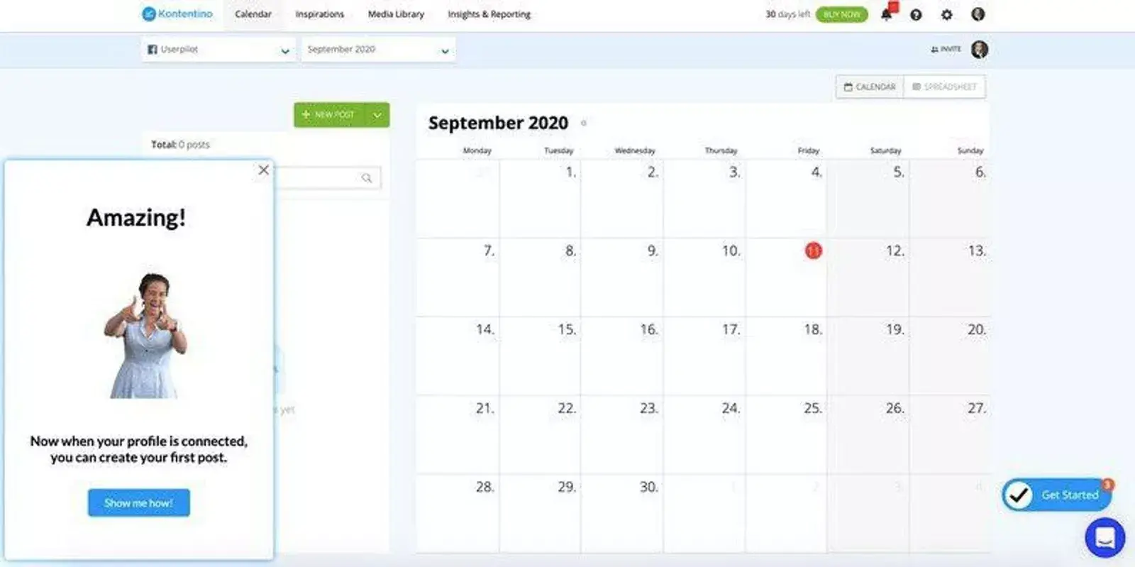 Kontentino celebratory message.