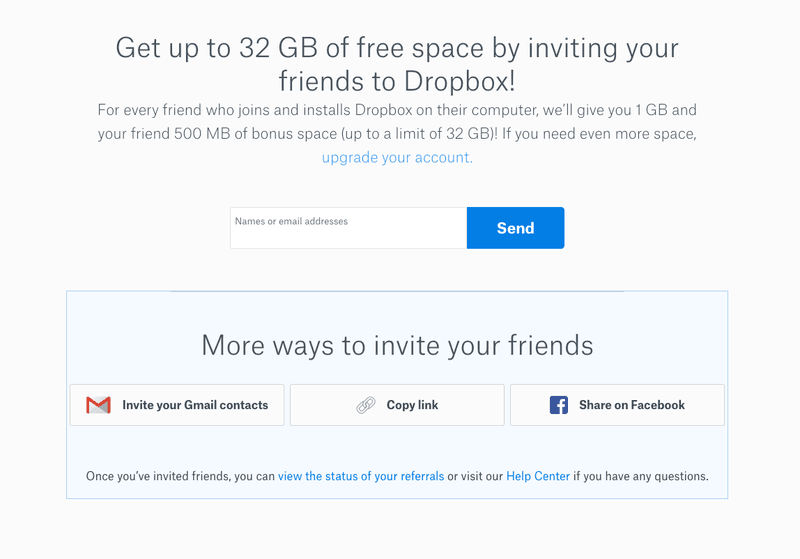 Screenshot of Dropbox marketing email