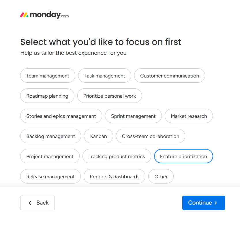Monday's welcome survey narrows down the workflow