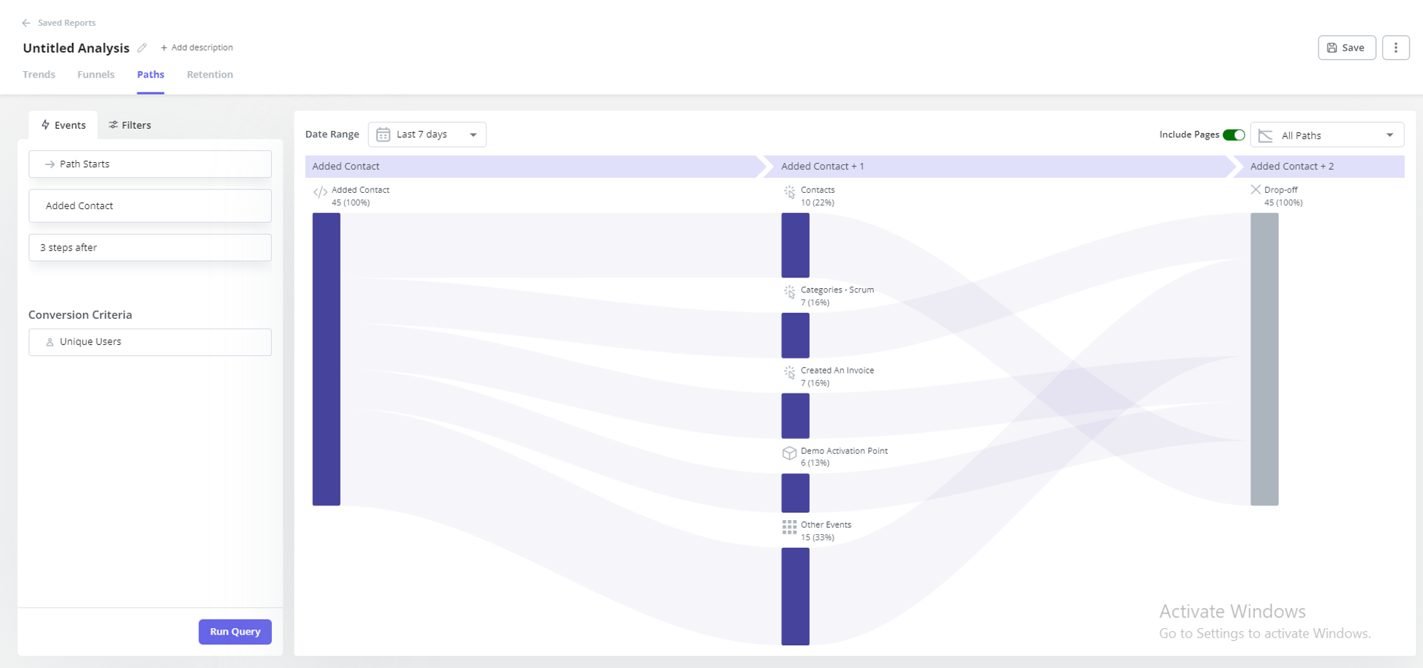 Path analysis in Userpilot
