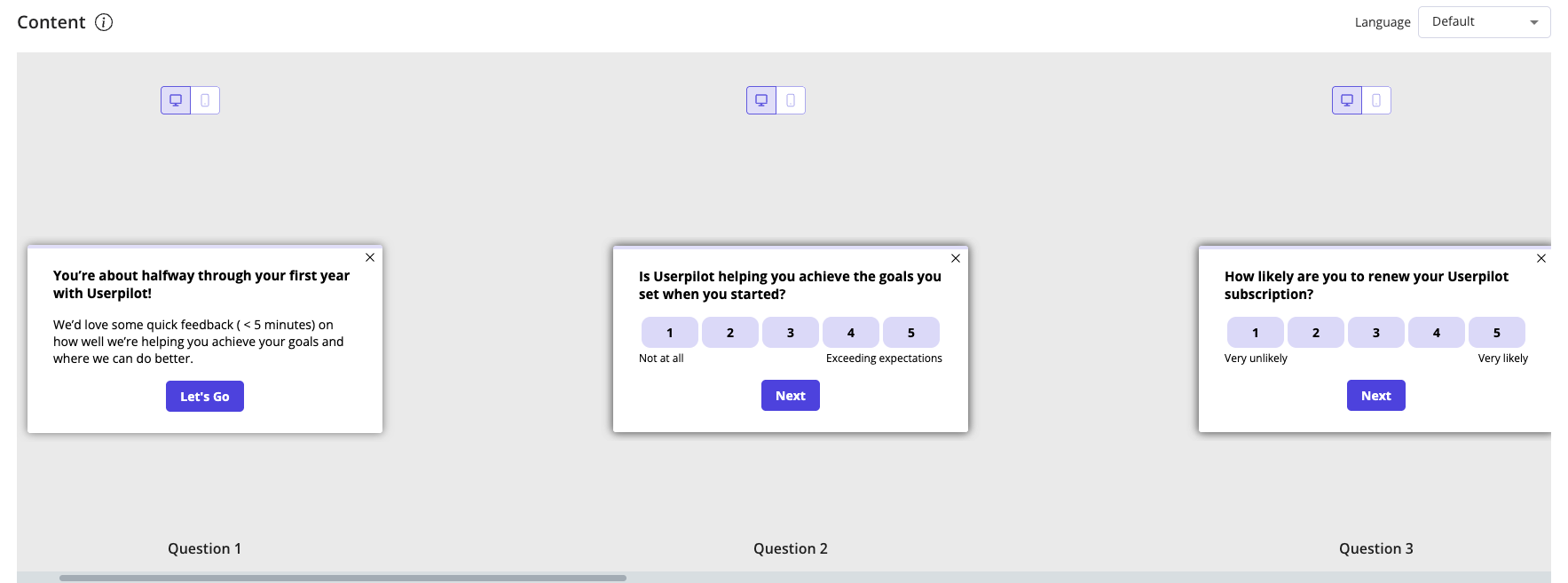 pre-renewal survey example at userpilot