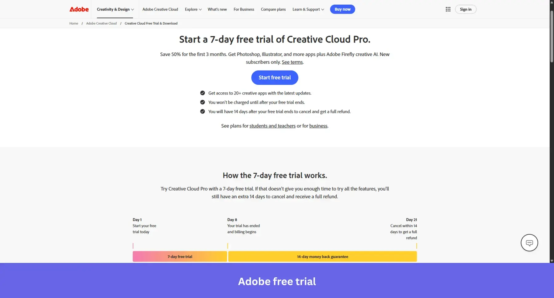 Adobe free trial