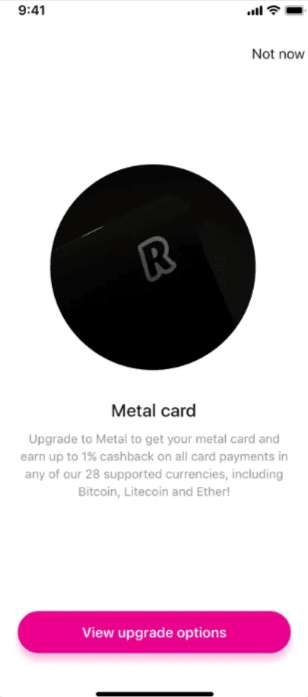Example of Revolut’s in-app purchase prompt.