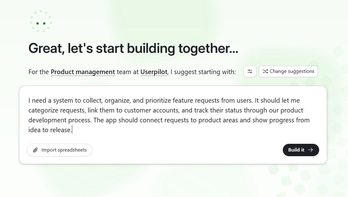 Airtable's interface with a use case description