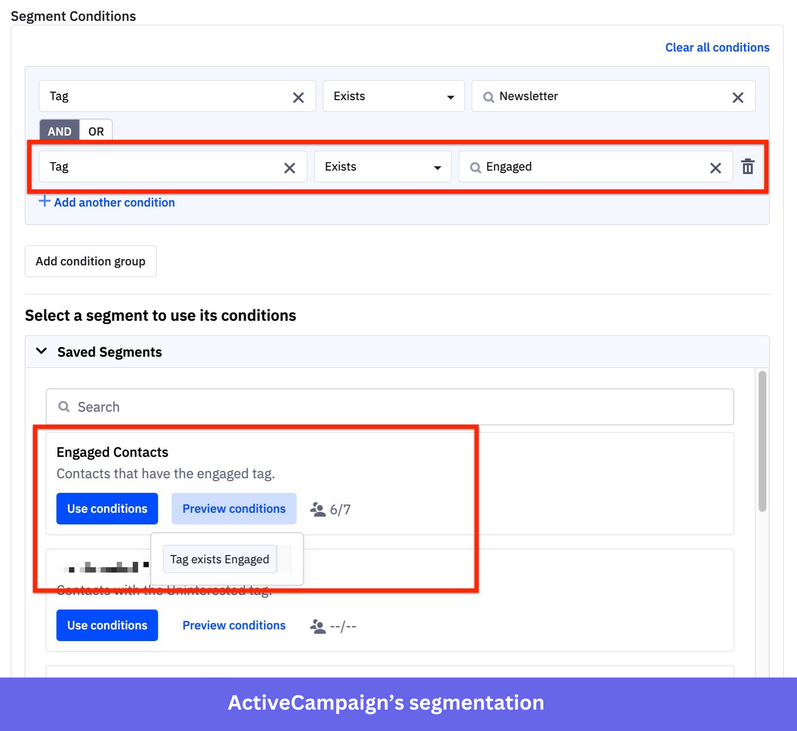 ActiveCampaign's segmentation