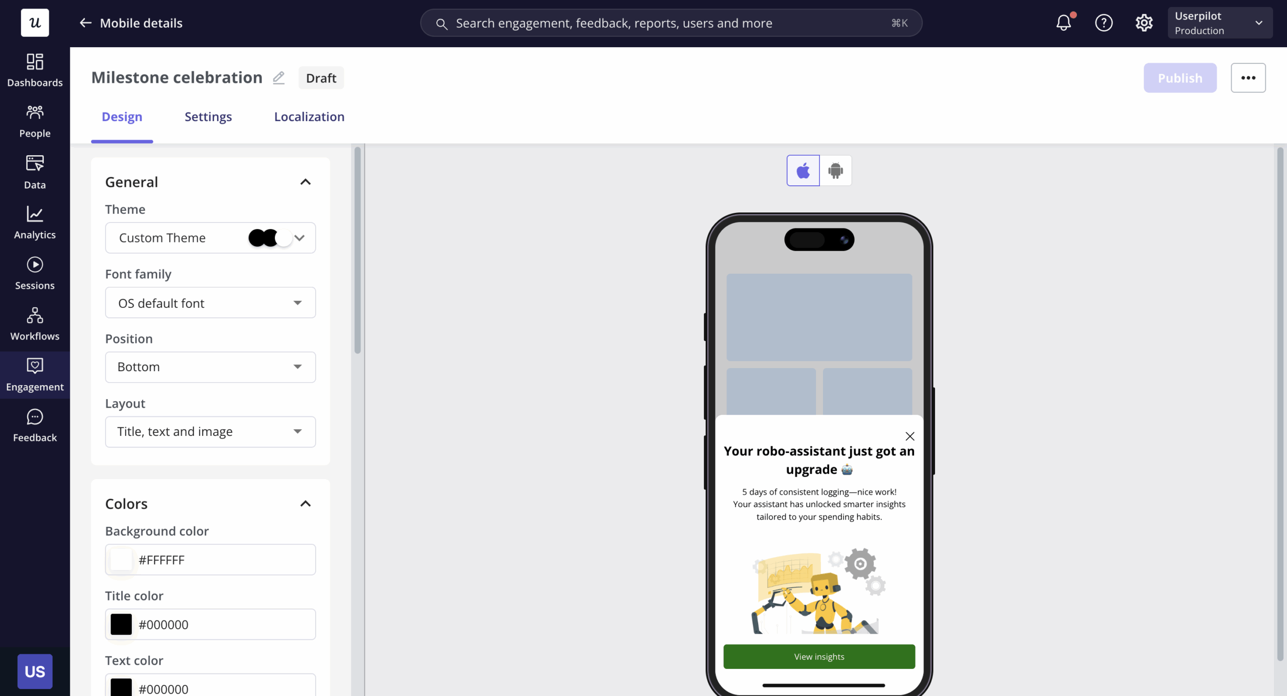 Trigger targeted in-app messages with Userpilot.