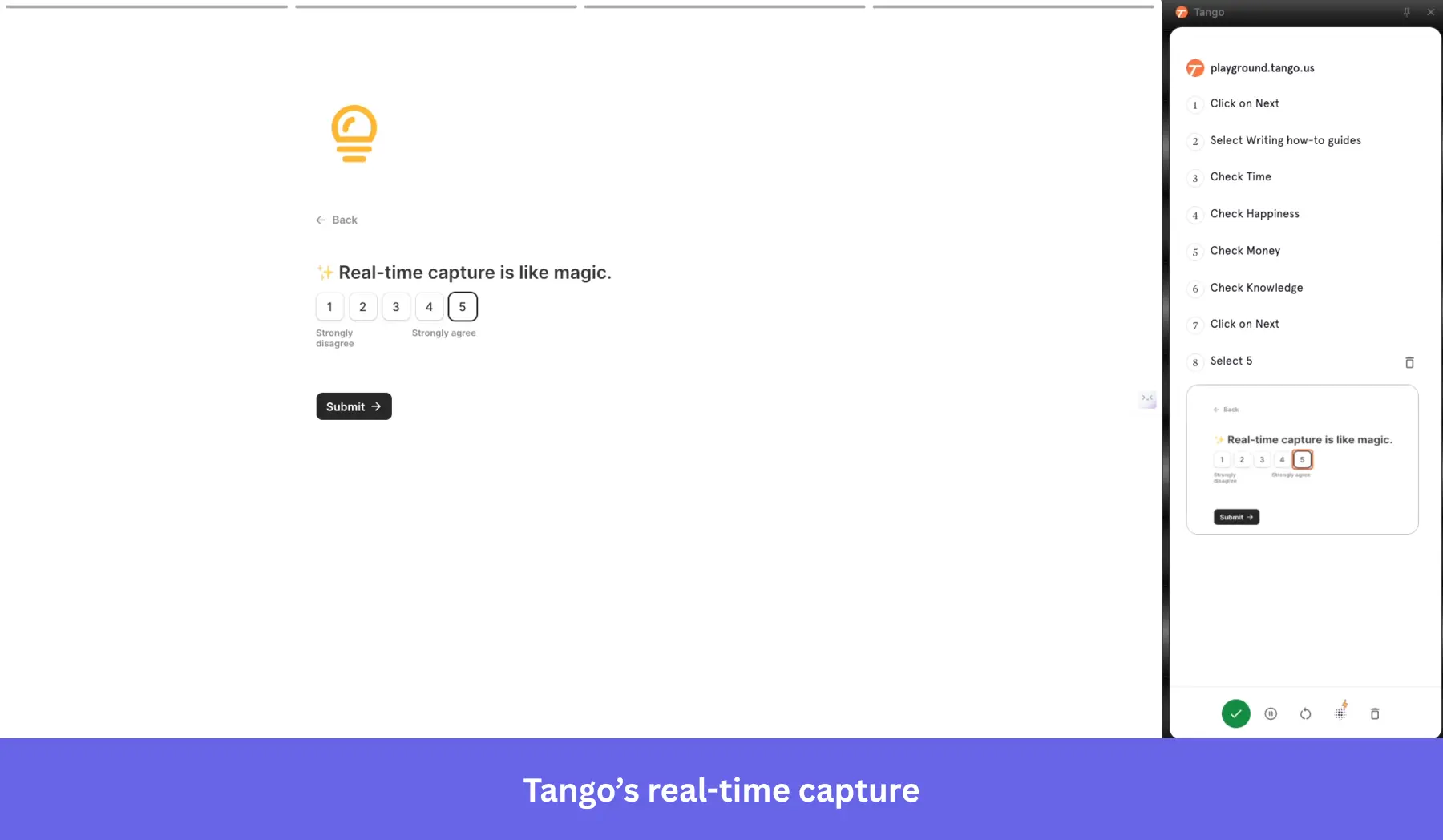 Screenshot of the Tango browser extension