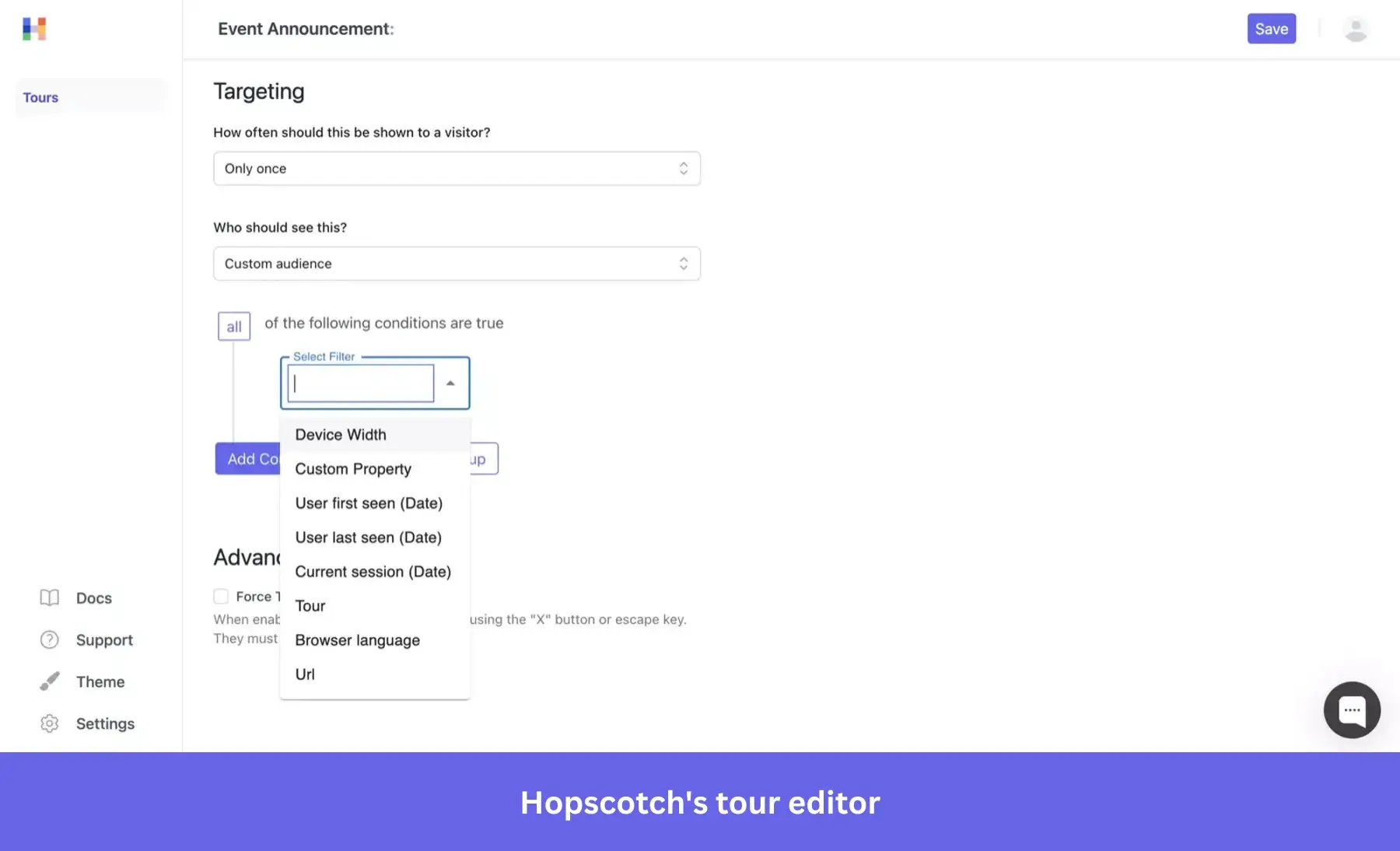 digital adoption platform hopscotch. Basic triggers for tours built with Hopscotch.