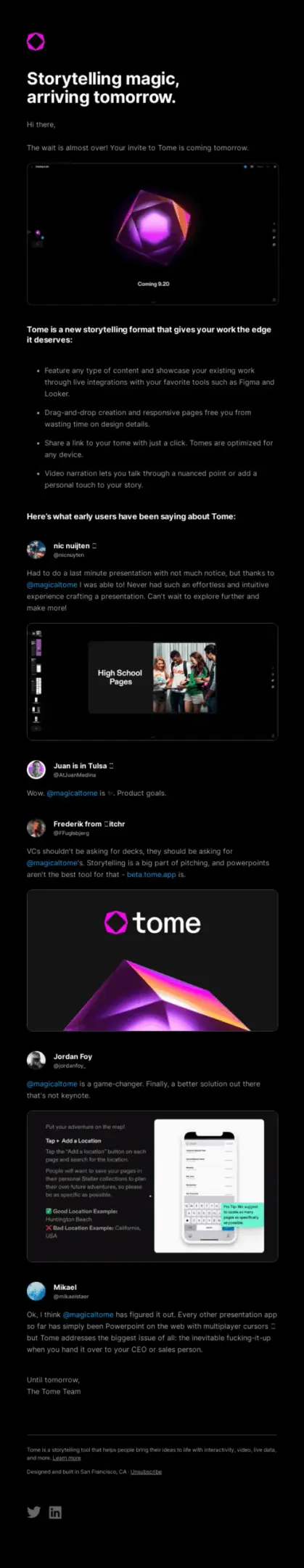 Tome product teaser