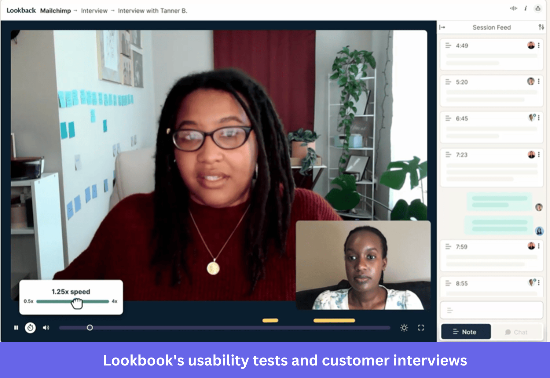 Lookback's usability tests and customer interviews feature