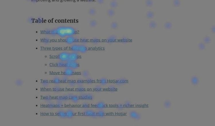 Screenshot of heatmap