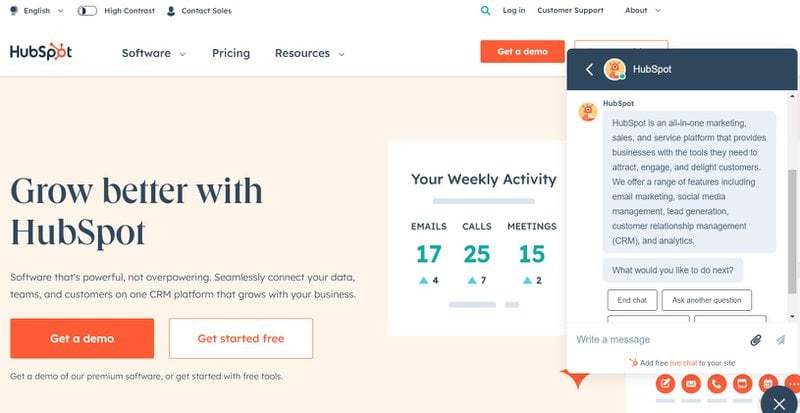 HubSpot chatbot conversational UX