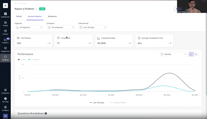 Dealfront survey performance analytics