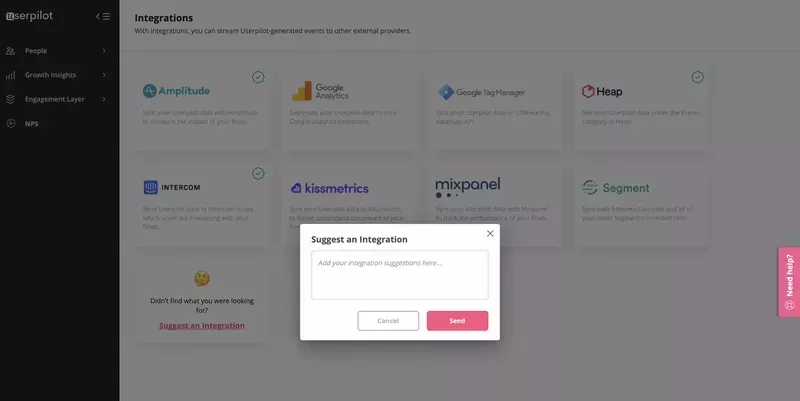 Customer request widget