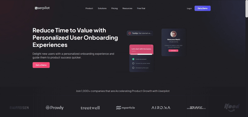Userpilot landing page