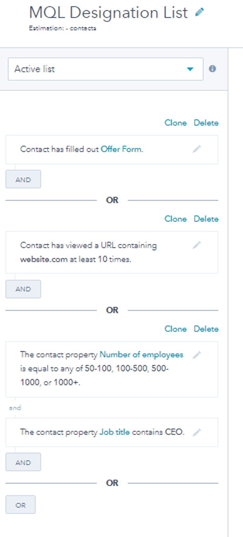 MQL scoring consideration b2b marketing funnel