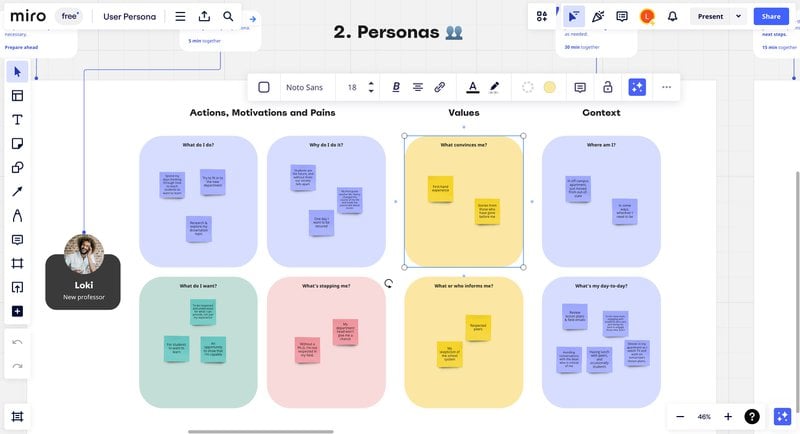 You can create user personas in Miro