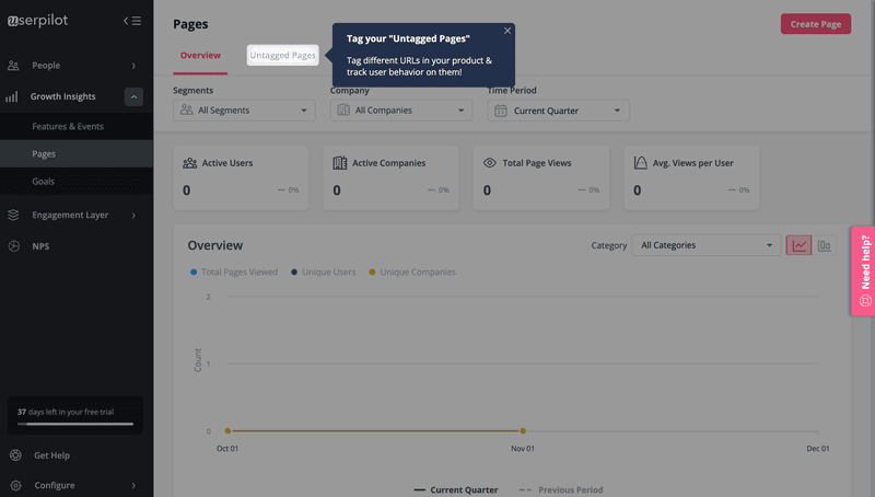 Screenshot of interactive walkthrough in Userpilot