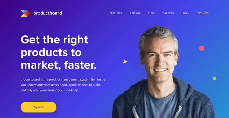 ProductBoard's Clear messaging and CTA
