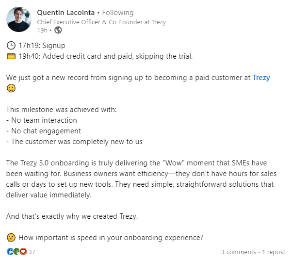 Quentin Lacointa of Trezy on the importance of onboarding speed
