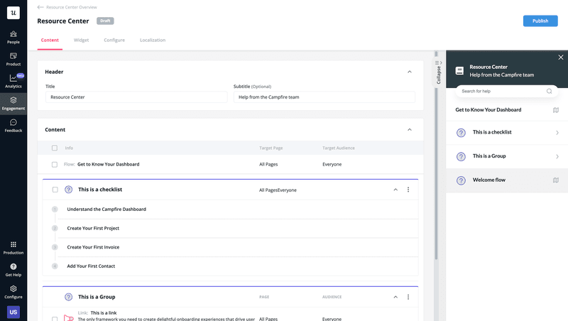 in app resource center