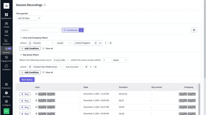 session recordings userpilot