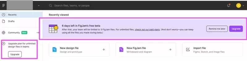 Figma creates a sense of urgency to drive free-to-paid conversions
