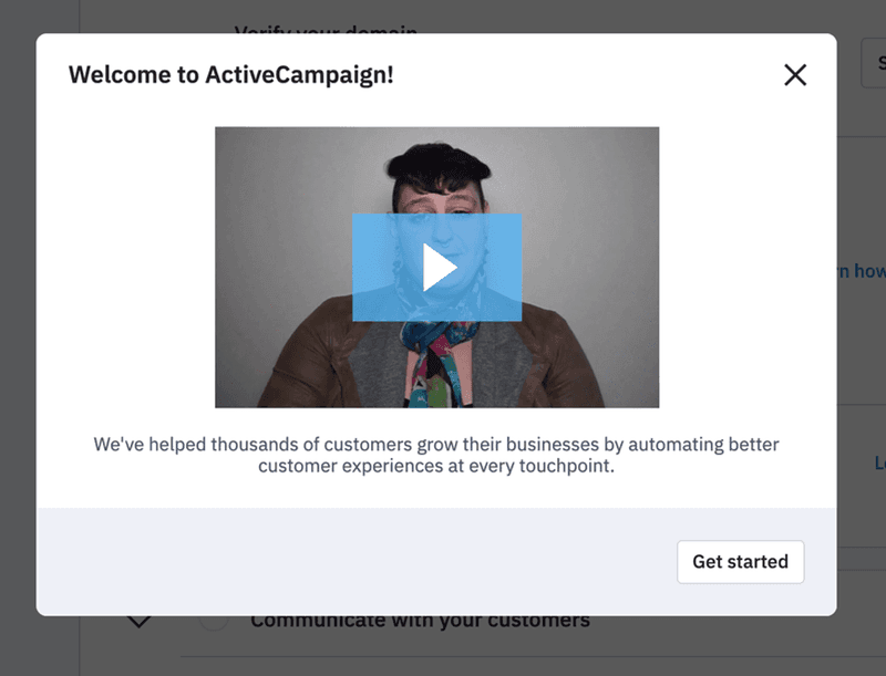 activecampaign video onboarding example