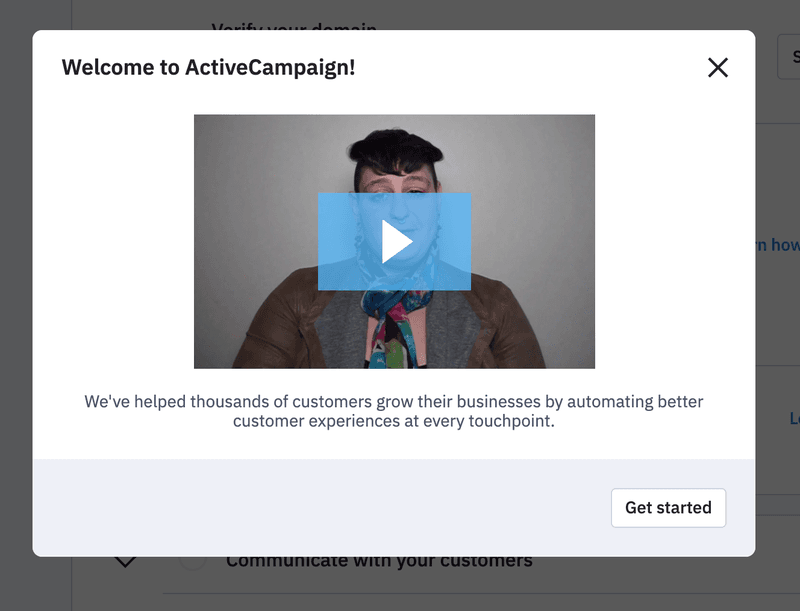 customer success process welcome page example
