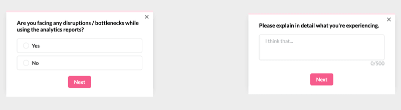 Build surveys for identifying bottlenecks with Userpilot.