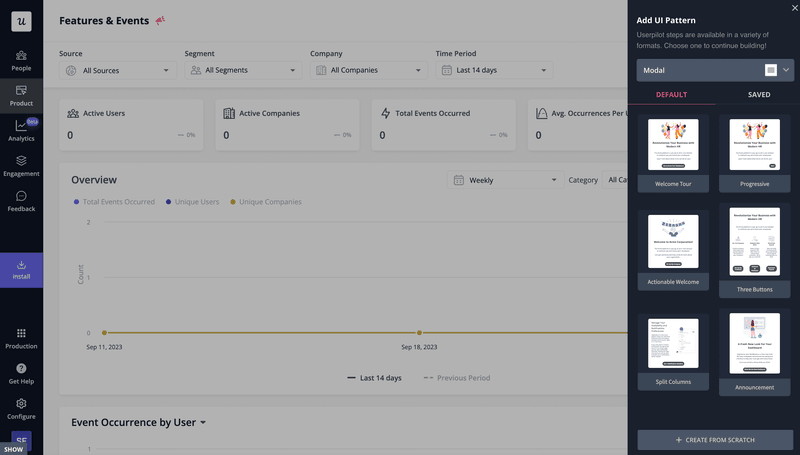 Userpilot UI pattern library