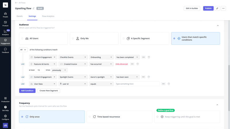upselling targeting flow