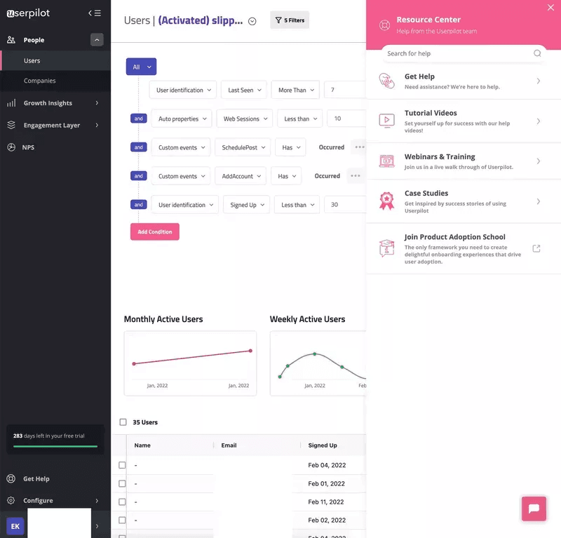 Userpilot resource center