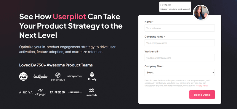userpilot signup page usability metrics