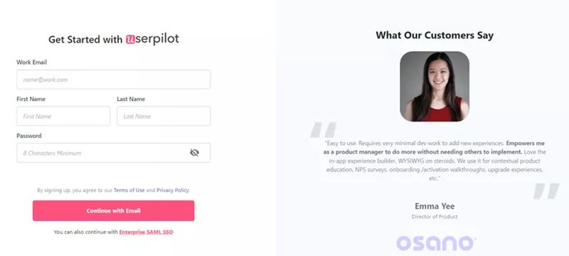 Userpilot landing page