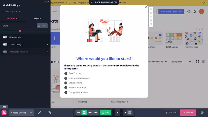 Creating a welcome survey with Userpilot