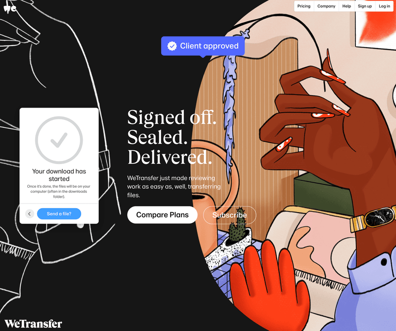 Screenshot of WeTransfer loading screen