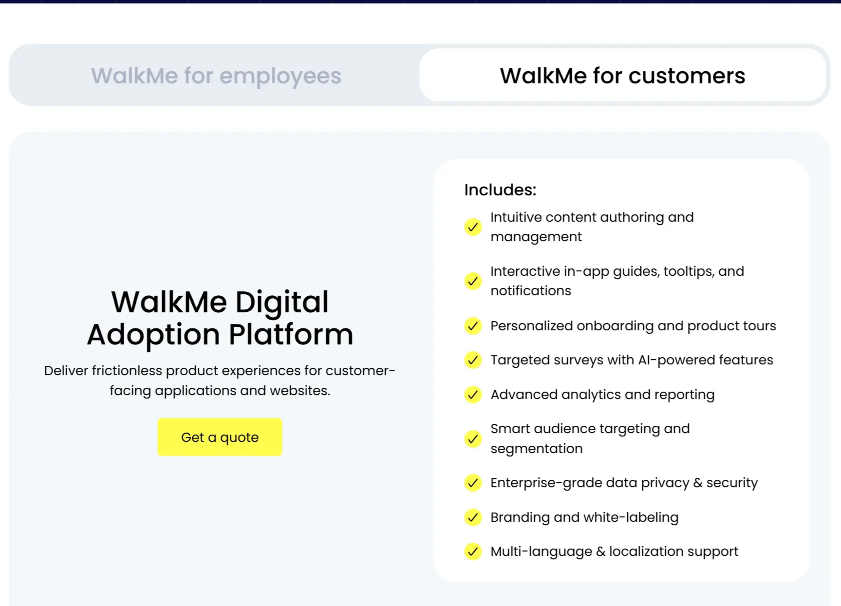 WalkMe's pricing page.