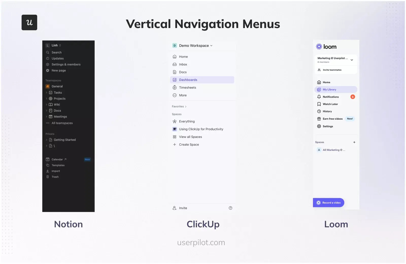 vertical menus