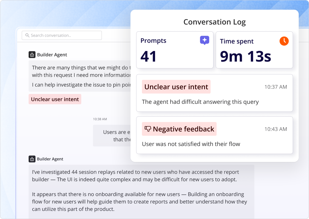 Agent failure signals in Agent Analytics Userpilot