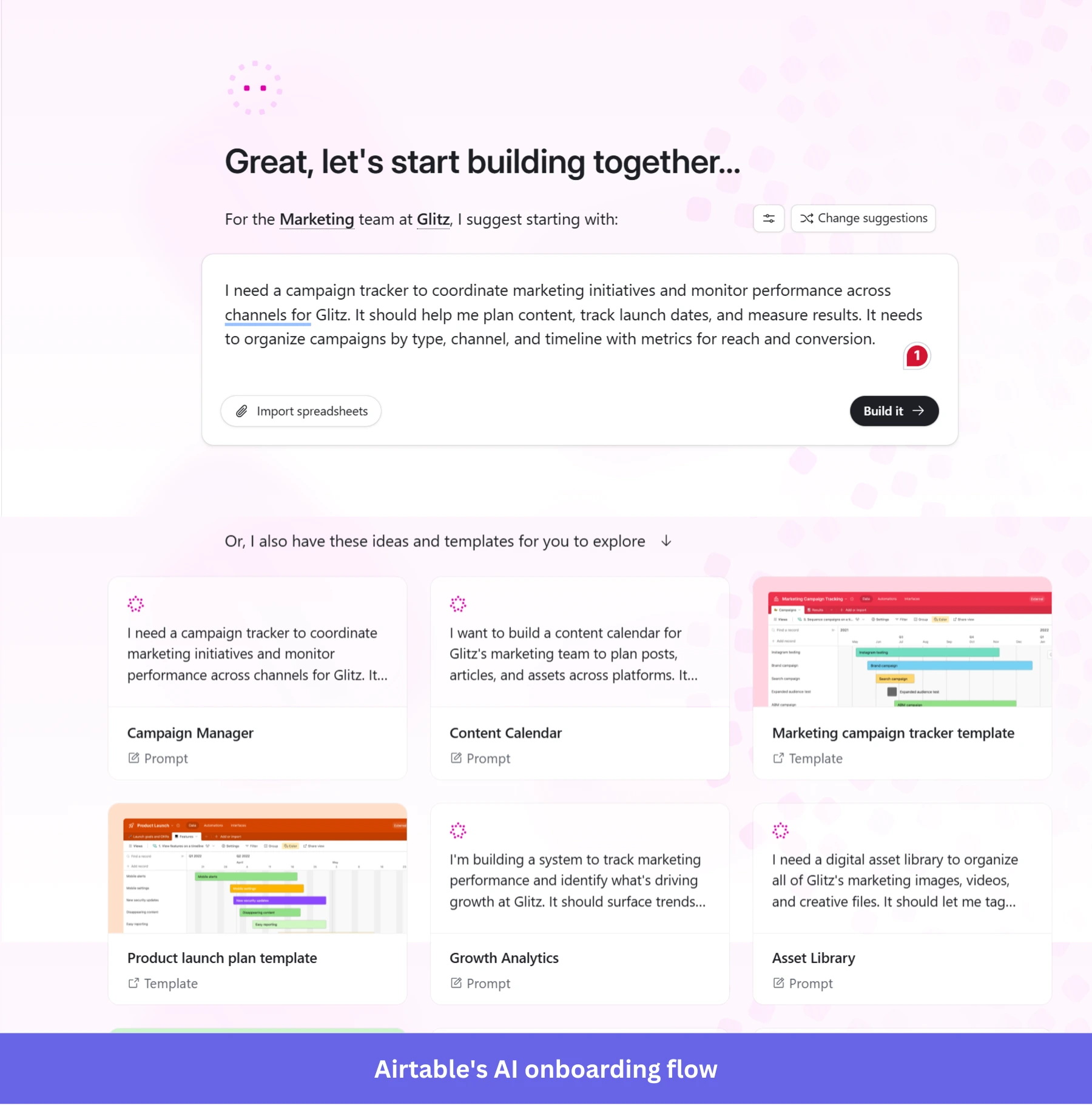 Airtable's AI onboarding flow
