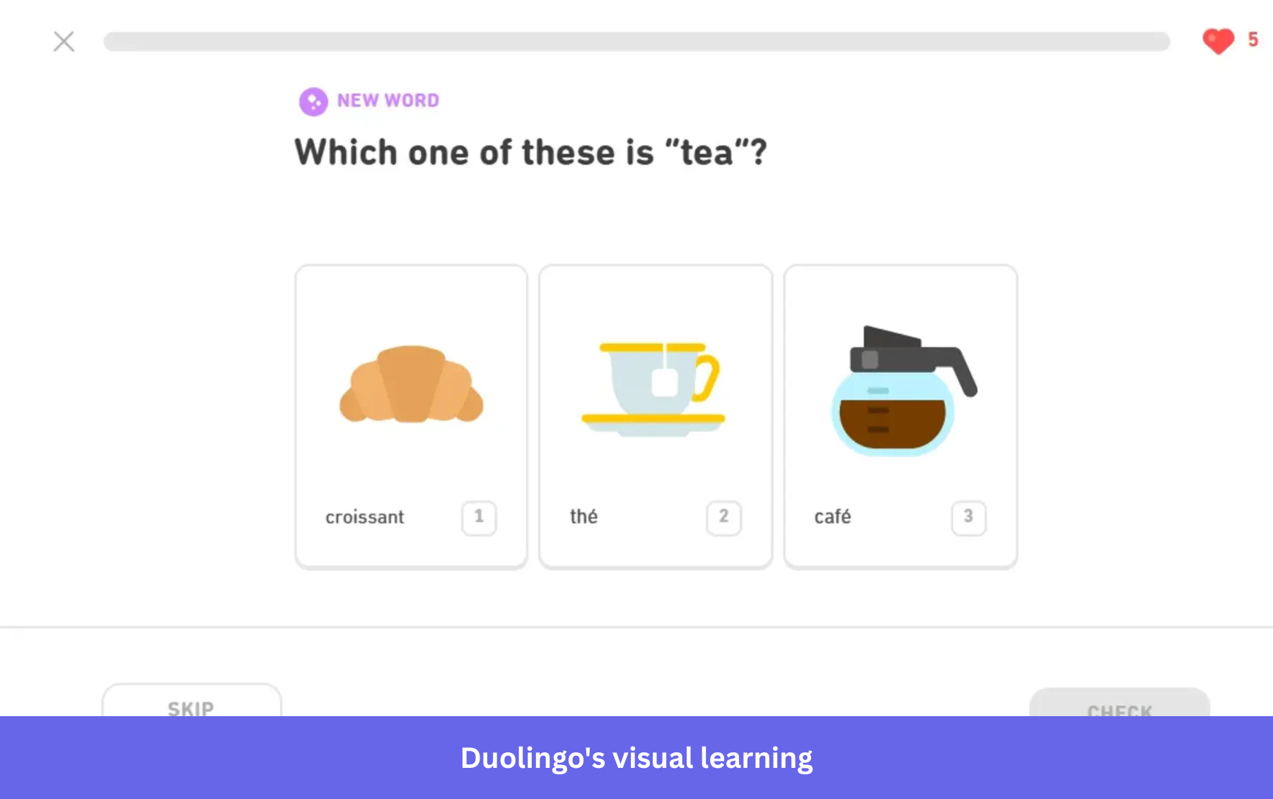 Duolingo visual learning onboarding example