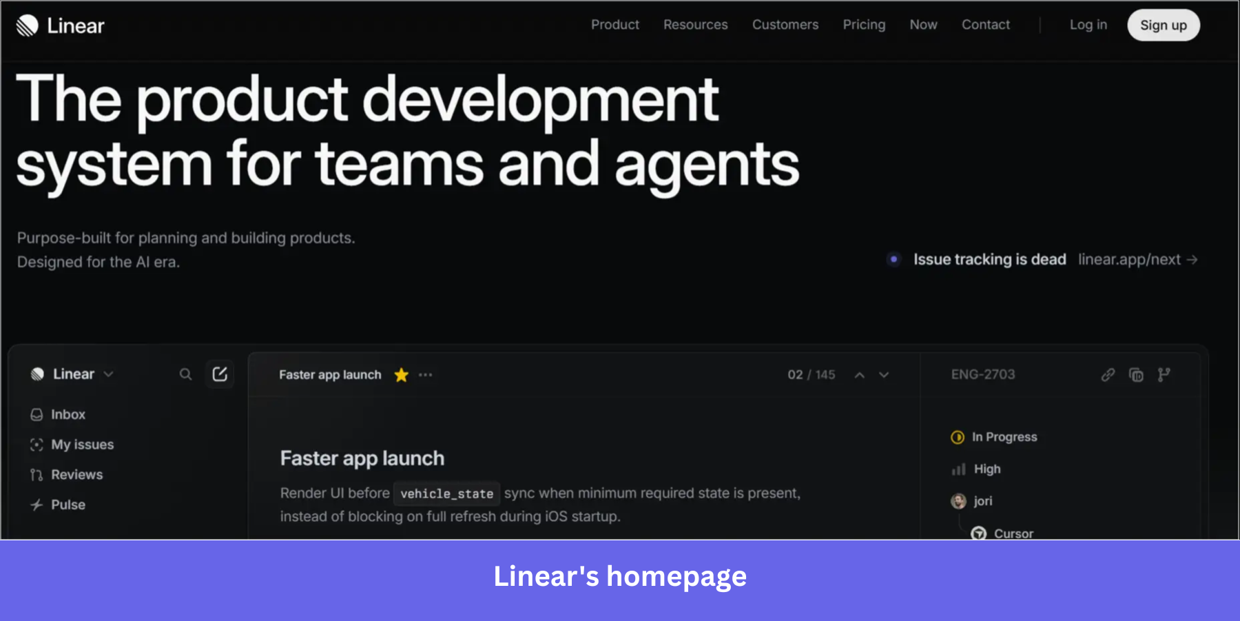 Linear's homepage