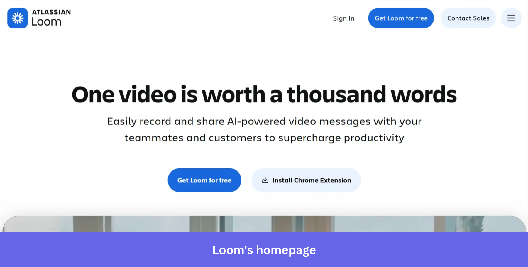 Loom's homepage