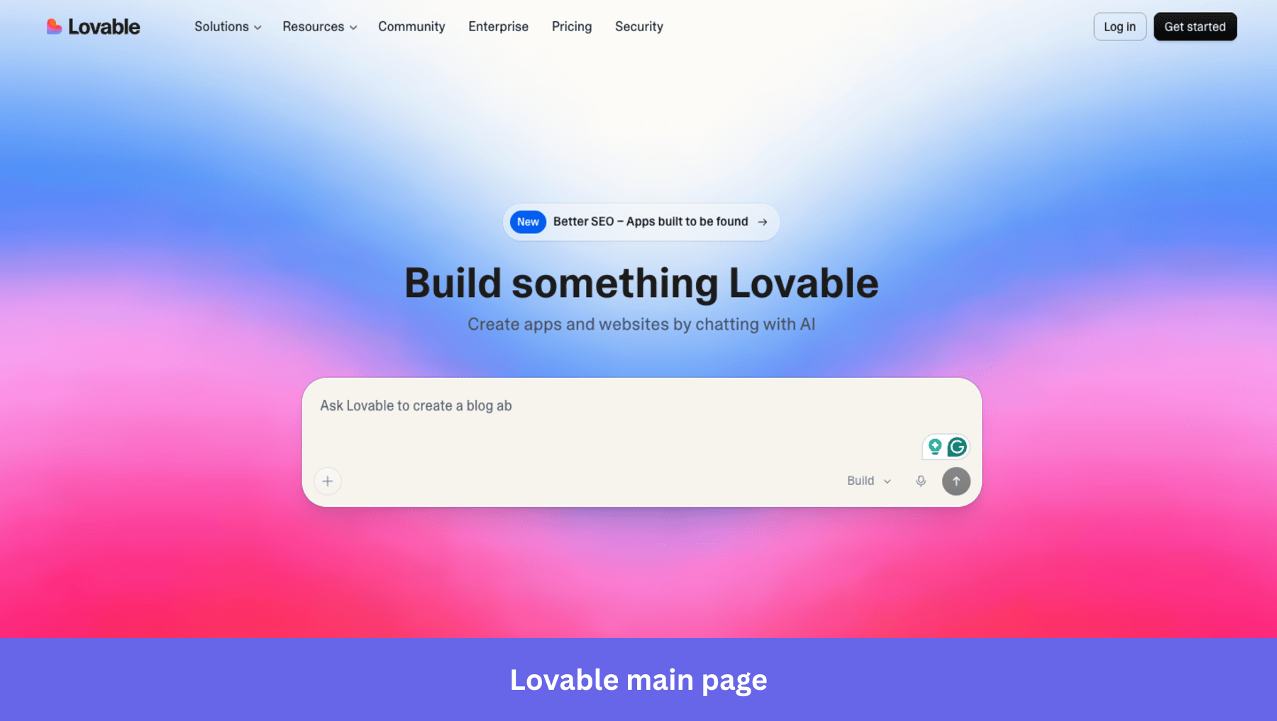 lovable main page