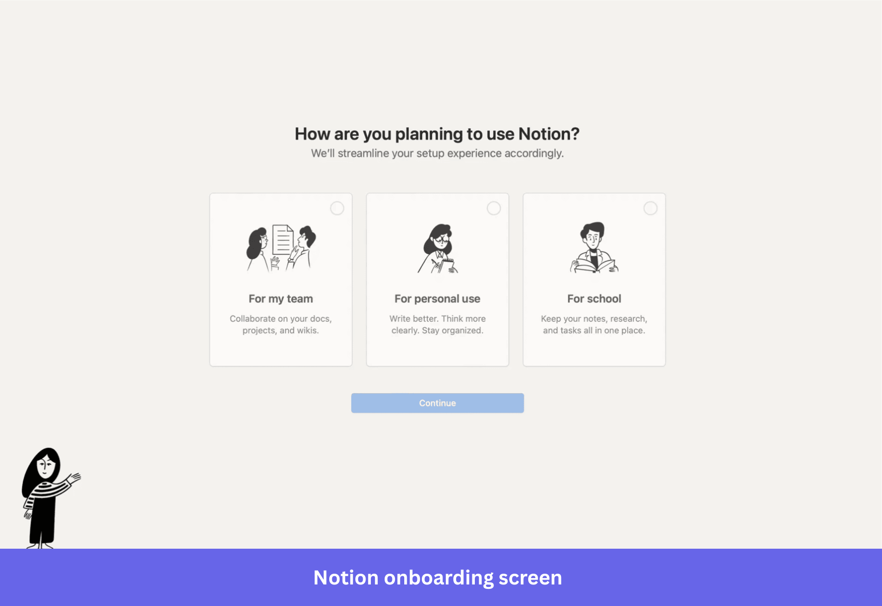 notion onboarding screen