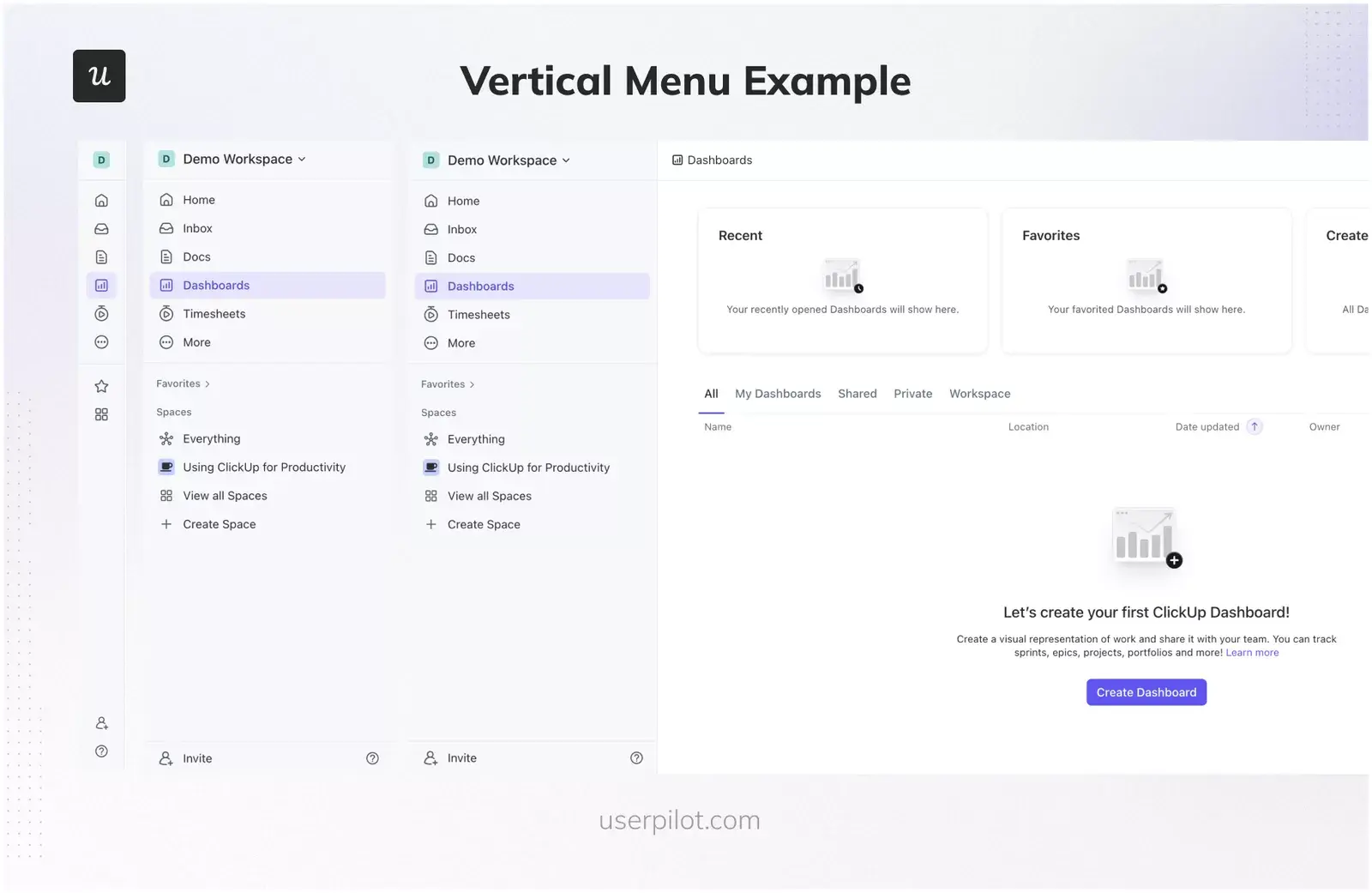 vertical menu