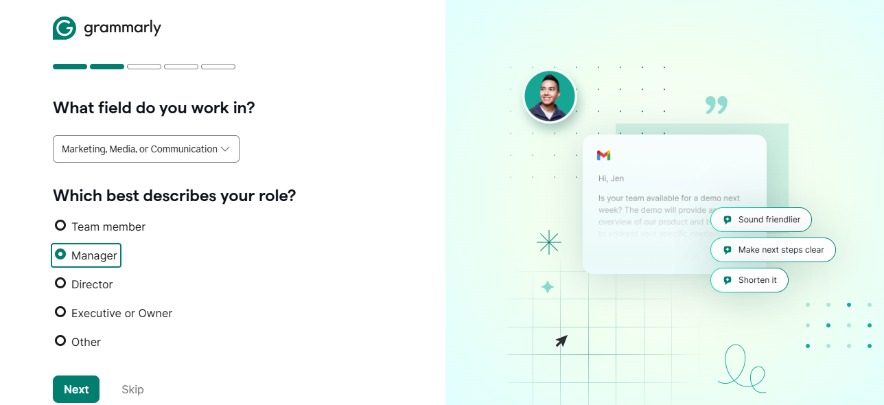Grammarly's interactive hands-on walkthrough.