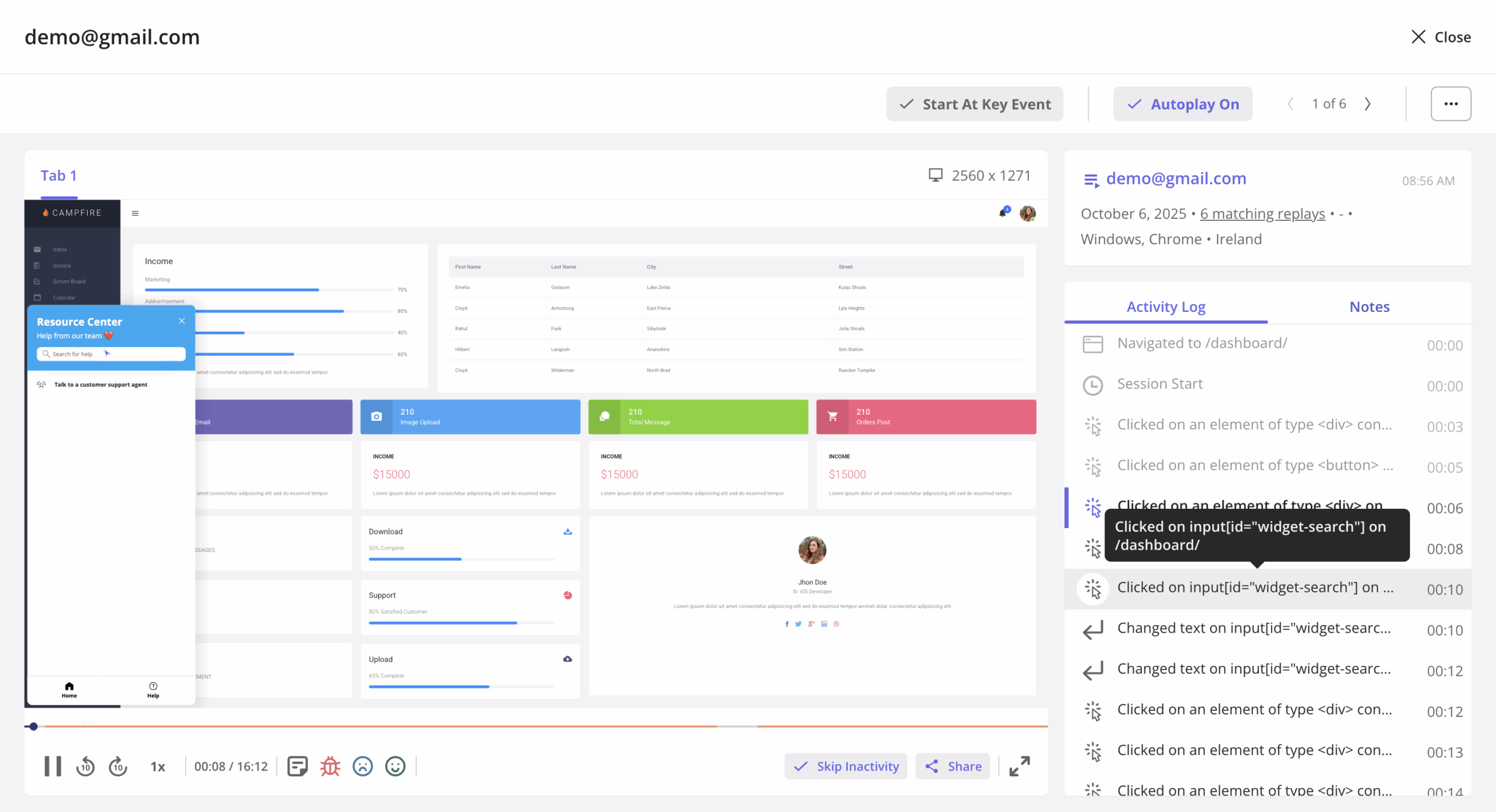 session replay for measuring navigation UX